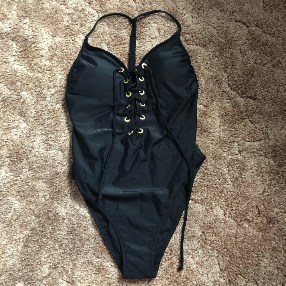 Abercrombie Lace Up one piece swim suit